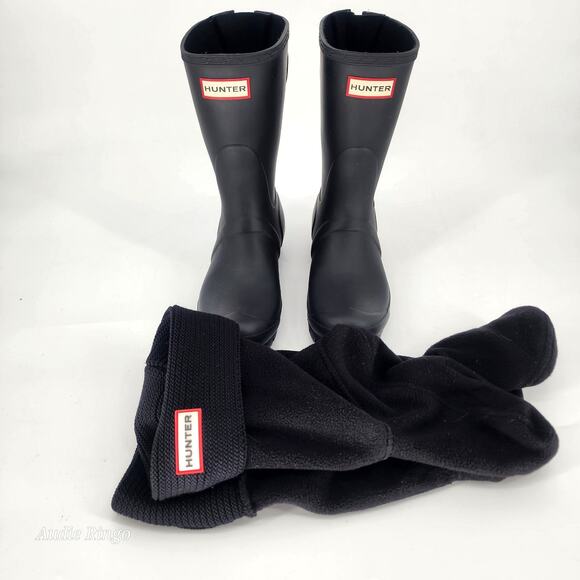 Hunter Original Short Rain Boots Black Women’s Size 7 - Picture 12 of 16